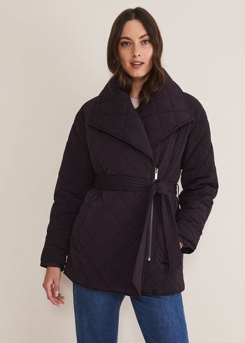 Phase Eight Nila Quilted Puffer Coats Purple Australia | CT5708243